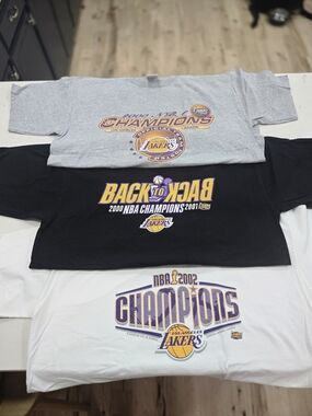 Lot of Three Vintage LA Lakers Championship T-Shirts